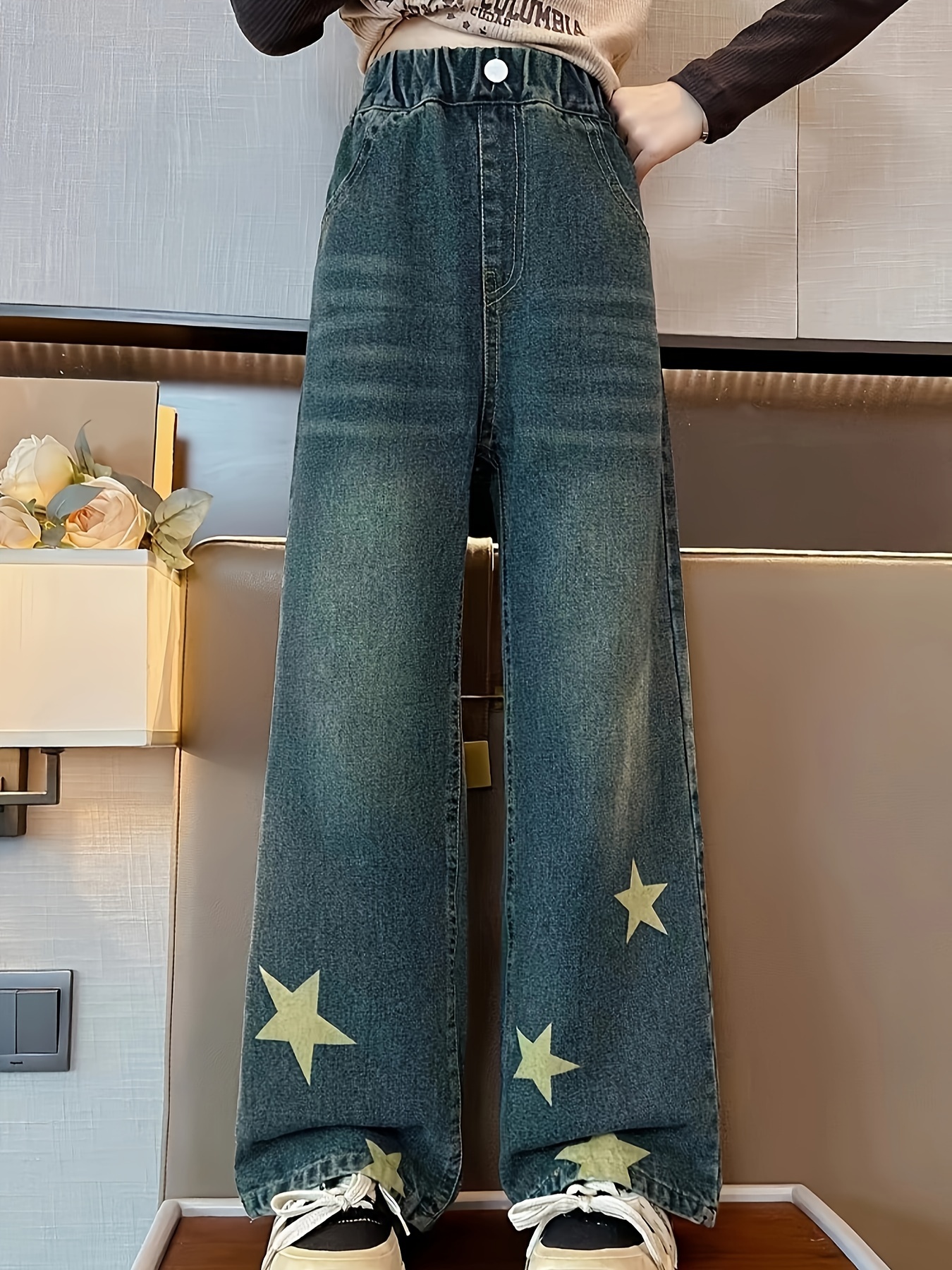 Girls Star Jeans - Temu Australia