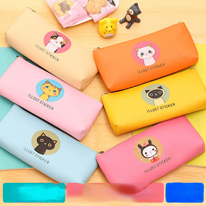 Kawaii Makeup Storage Bag Waterproof Transparent Pencil Case Large