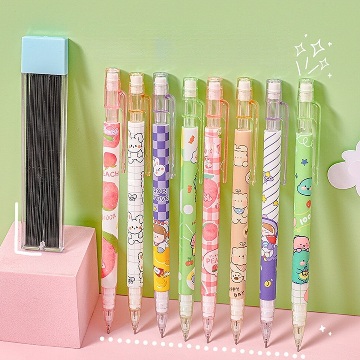 Étui à crayons Kawaii avec 3PCS Pins Aesthetic Stationery Storage Bags  Canvas Pencil Bag Cute School Supplies (Jaune Rose Vert) - Temu France