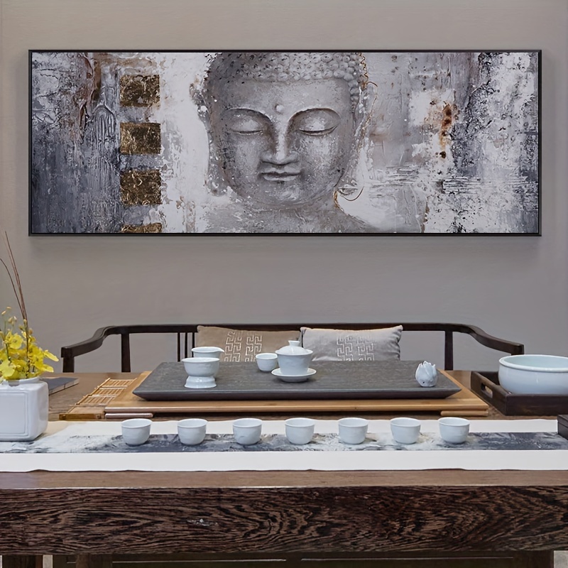  Estatua de Buda - Arte de pared inspirador de Buda Zen,  decoración de pared motivacional de Buda, cuadro de lienzo impreso zen para  decoración del hogar, regalos espirituales para hombres, mujeres