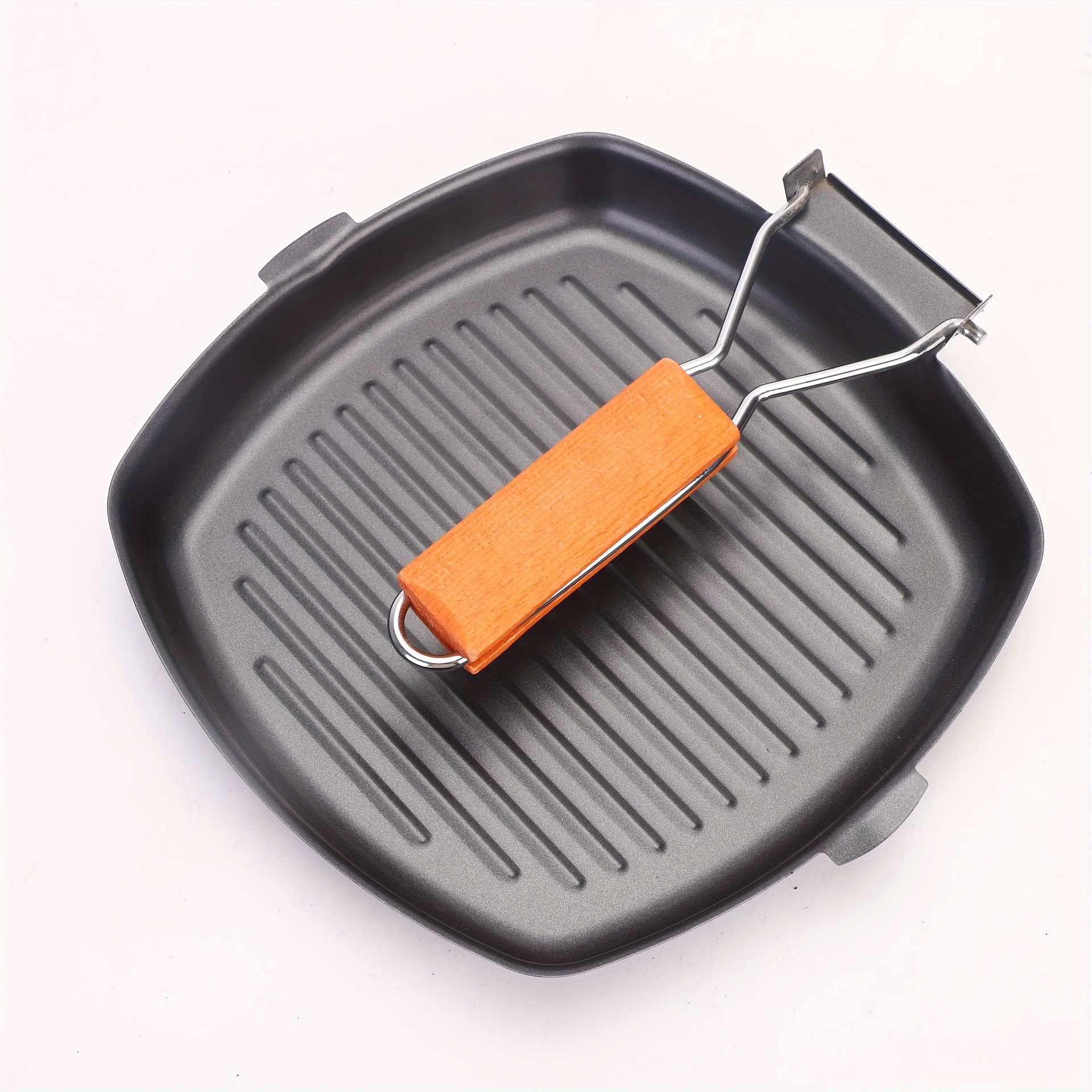 Double Sided Cast Iron Frying Pan Pancake Pan Uncoated Non-Stick Pot  Household Kitchen Skillet Striped Barbecue Cooking Cookware - AliExpress
