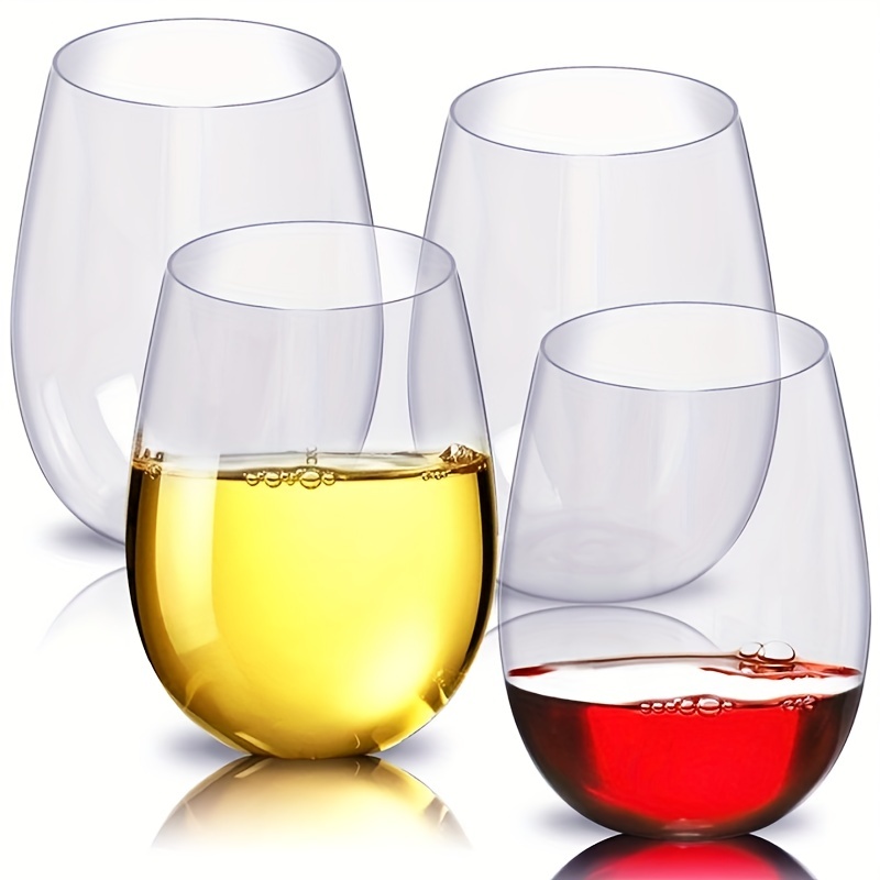 Stemless Wine Glass 4 pack - Highly Durable and Perfectly Sized