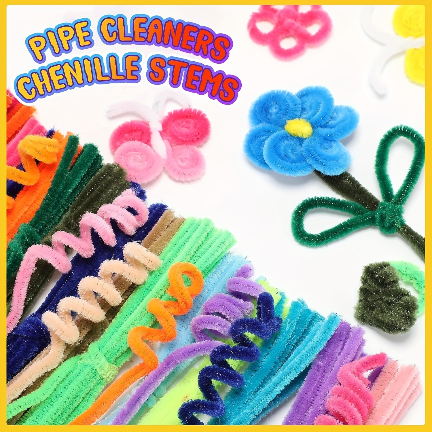 100 Pieces Pipe Cleaners Chenille Stem, Solid Color Pipe Cleaners Set for Pipe  Cleaners DIY Arts Crafts Decorations, Chenille Stems Pipe Cleaners (Fruit  Green) 