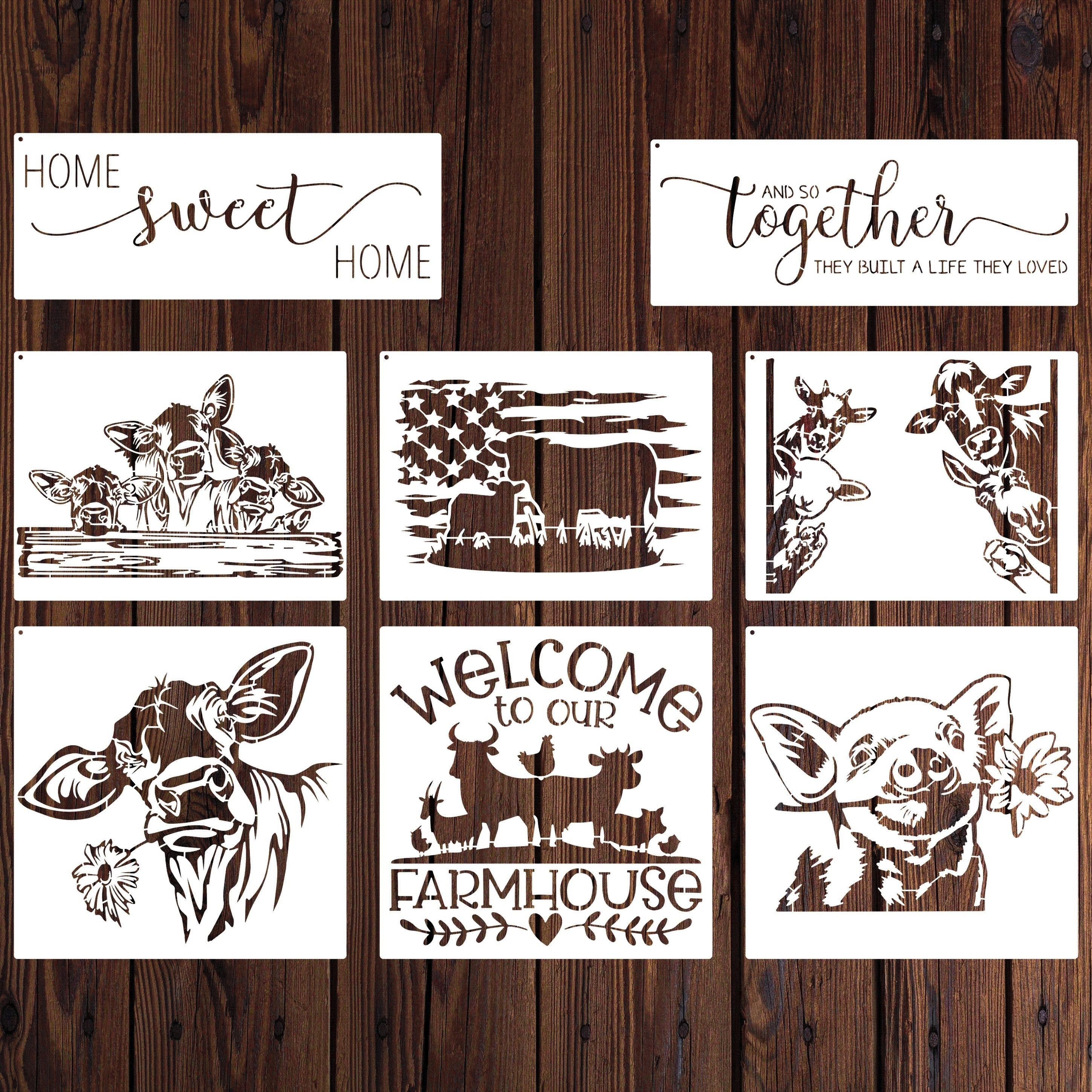 Word Stencils for Painting On Wood Sign Canvas Fabric, Reusable Welcome