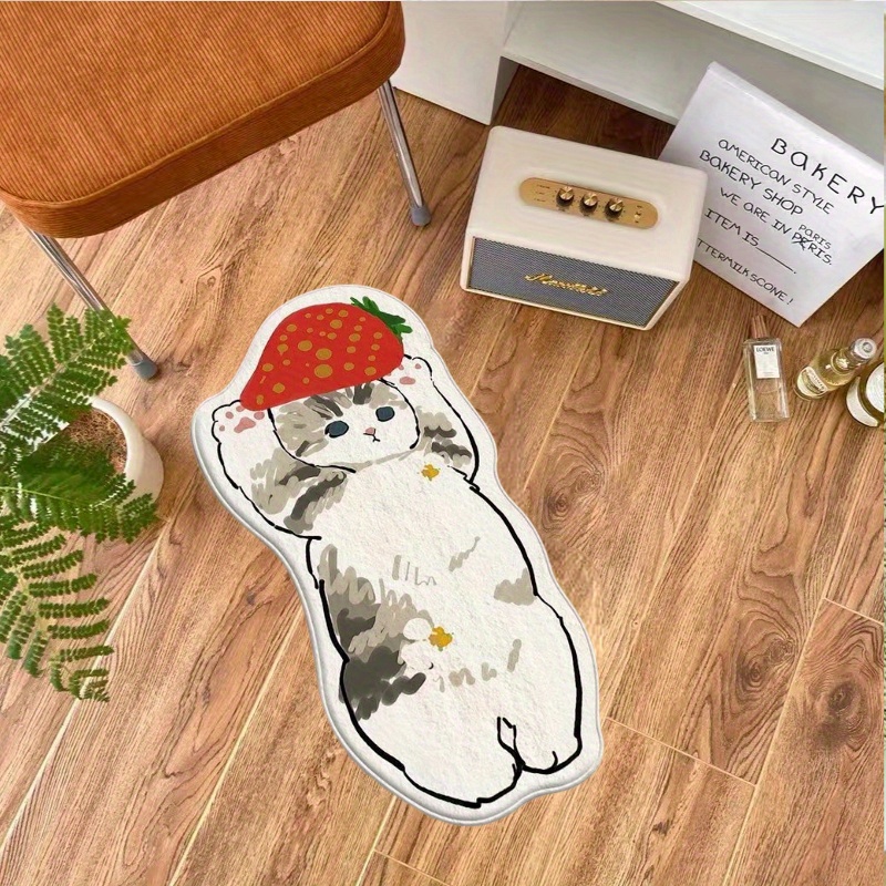 3D Cat-shaped Carpet Animal Printing for Indoor Non-slip Bathroom