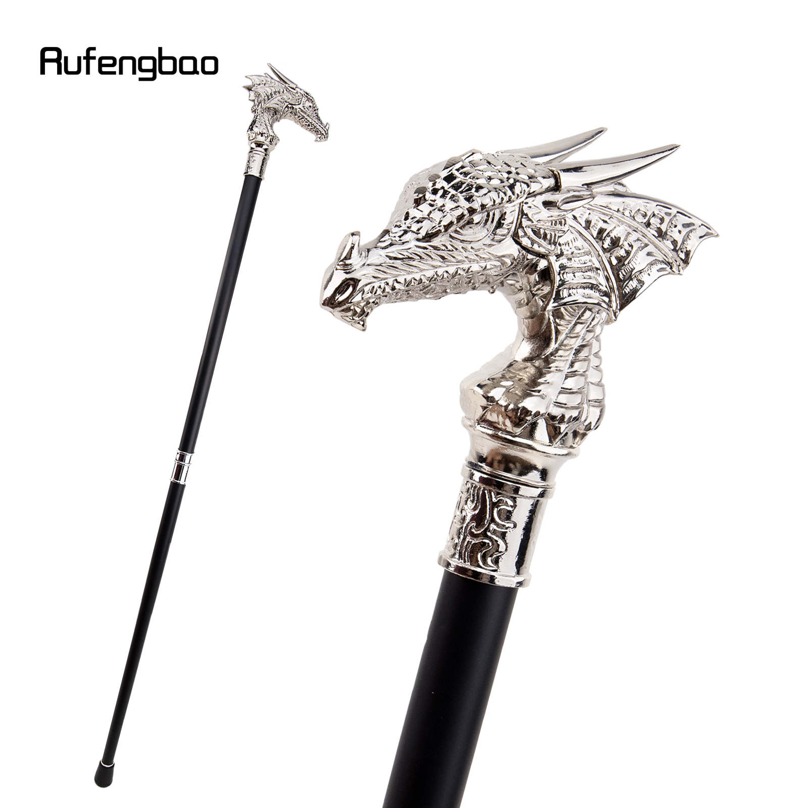 Sliver Loyal Dog Head Walking Cane Fashion Decorative Walking Stick  Gentleman Elegant Cosplay Cane Knob Crosier