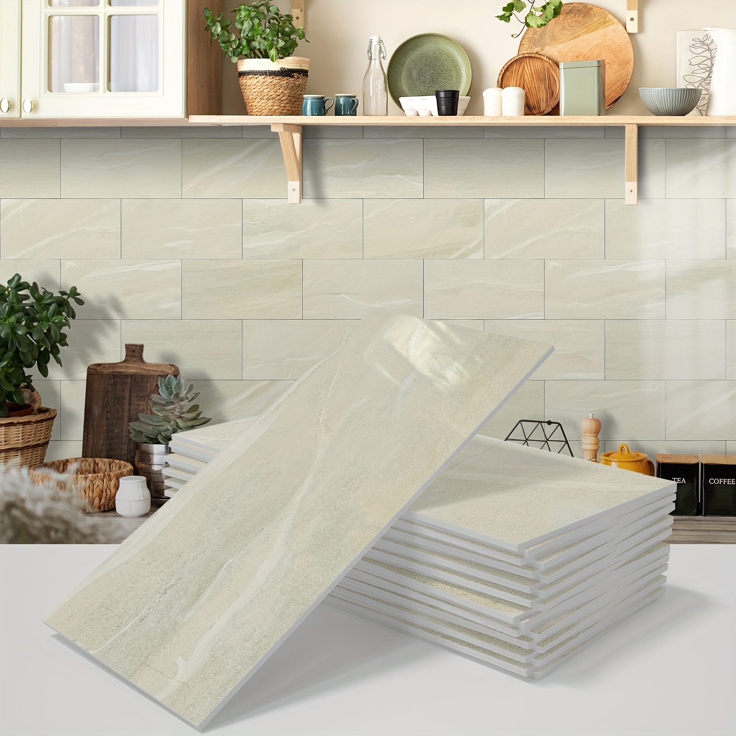SMART TILES Protector contra salpicaduras para despegar y pegar, 10 hojas  de 10.95 x 9.70 pulgadas, adhesivo 3D para cocina, baño, azulejos de pared  – Yaxa Store
