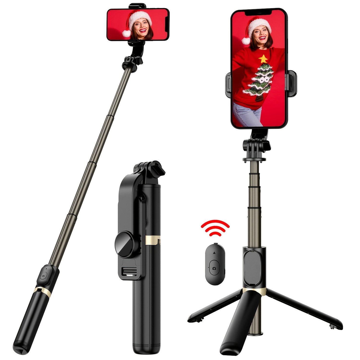Palo selfie con control remoto para GoPro Mini Hero 12 11 10 9 8 Go Pro  Max, extensión impermeable poste selfie de aluminio con trípode clip para