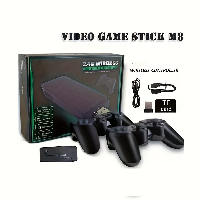 Palo de juego retro inalámbrico, entrada HDMI 8K TV, Plug and Play Video  Game Stick integrado en más de 10000 juegos con sistema dual HD + Android  TV