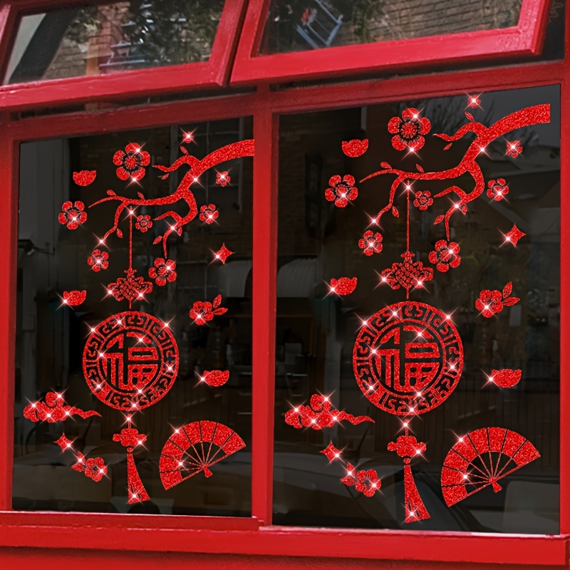 38PCS 2024 Chinese New Year Decorations, Lunar New Year Decor Red  Paper-cuts Lanterns Dragon Red Envelopes Dragon Door Stickers Lucky Hanging