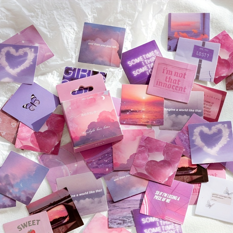 40pcs Purple Theme Journal Aesthetic Stickers For Girls Kids Journaling  Sticker