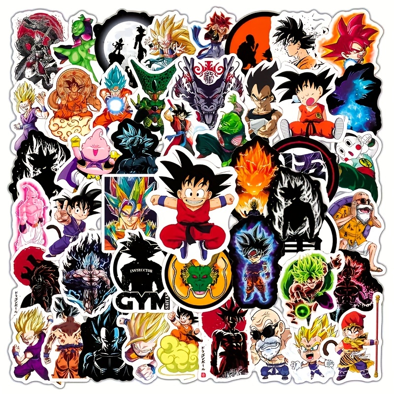 Adesivos Dragon Ball Z Goku Vegeta Figurinhas Adesivas Desenho 50 Unidades