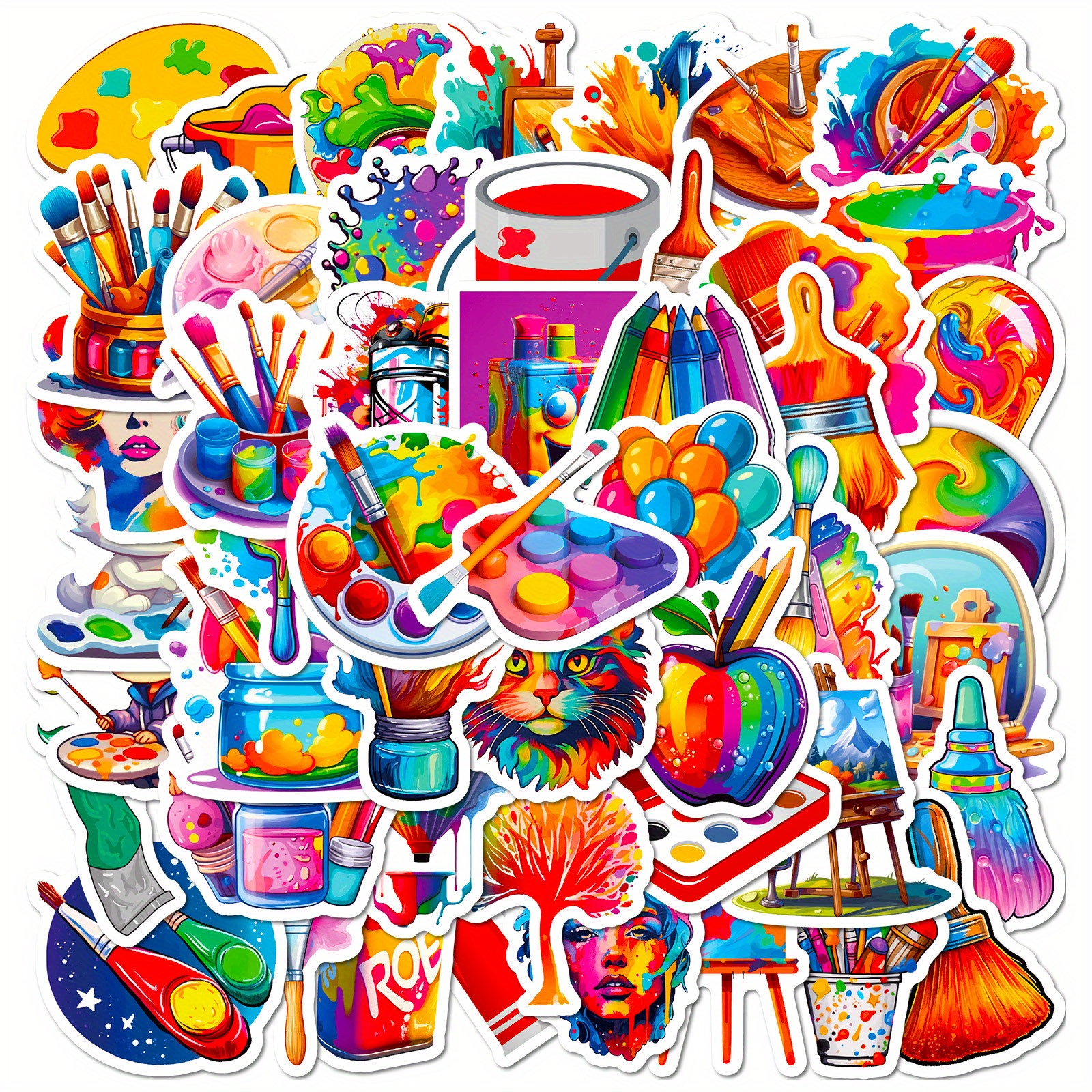 50pcs Cartoon Cute Fun Greek Mythology Aesthetics Stickers For Decoration  Stationery, Books, Laptops, Water Cups, Mobile Cases, Suitcases, Guitars, An