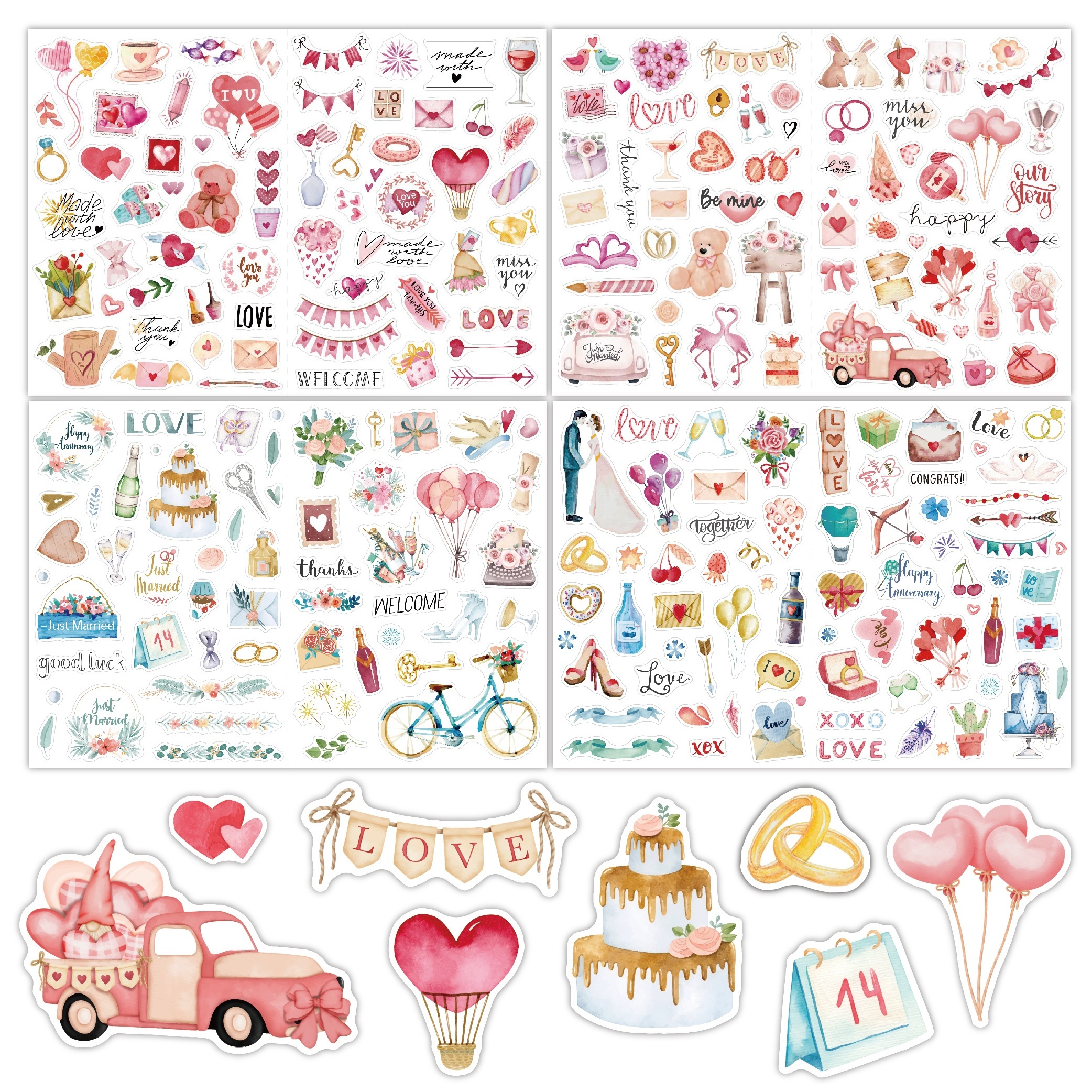 1set 40pcs Cute & Emotional Diary Stickers, Self-adhesive Sticky