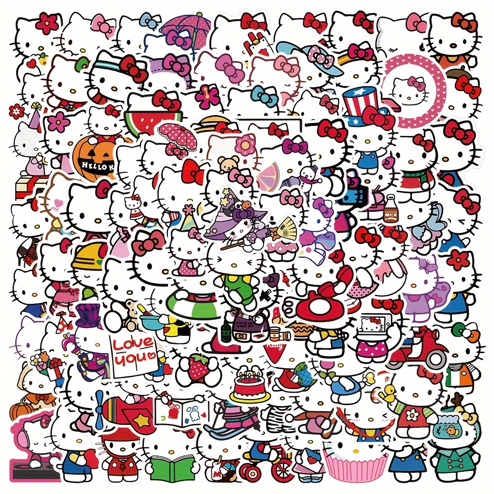 50Sheets Sanrio Stickers Book Hello Kitty Cinnamoroll Kuromi Kids Mini  Sticker Decorative Hand Account Laptop Stationery Decals - AliExpress