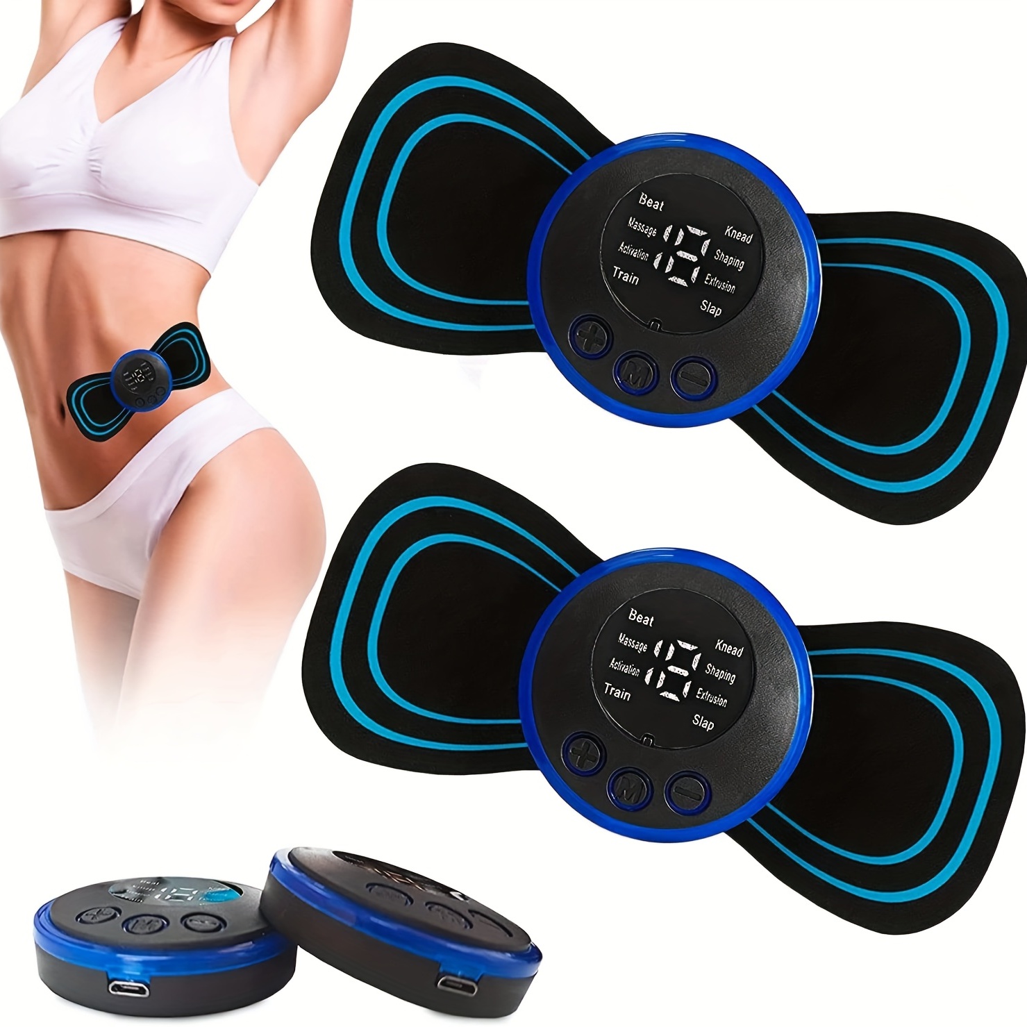 EMS Mini Neck Massager, Lymphatic Drainage Massager, Portable Mini Back  Massage Device for Neck Shoulder Back Waist, Remote Control with 8 Modes 19  Levels Adjustable & 5pcs Massage Stickers 