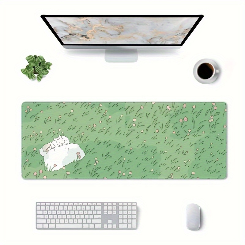 Cute Desk Mat Anime Cartoon Desk Pad Mouse Pad Kawaii Large Yellow Shiba  Inu Gaming Mousepad XXL Laptop Keyboard Desktop Writing Pad Stitched Edge