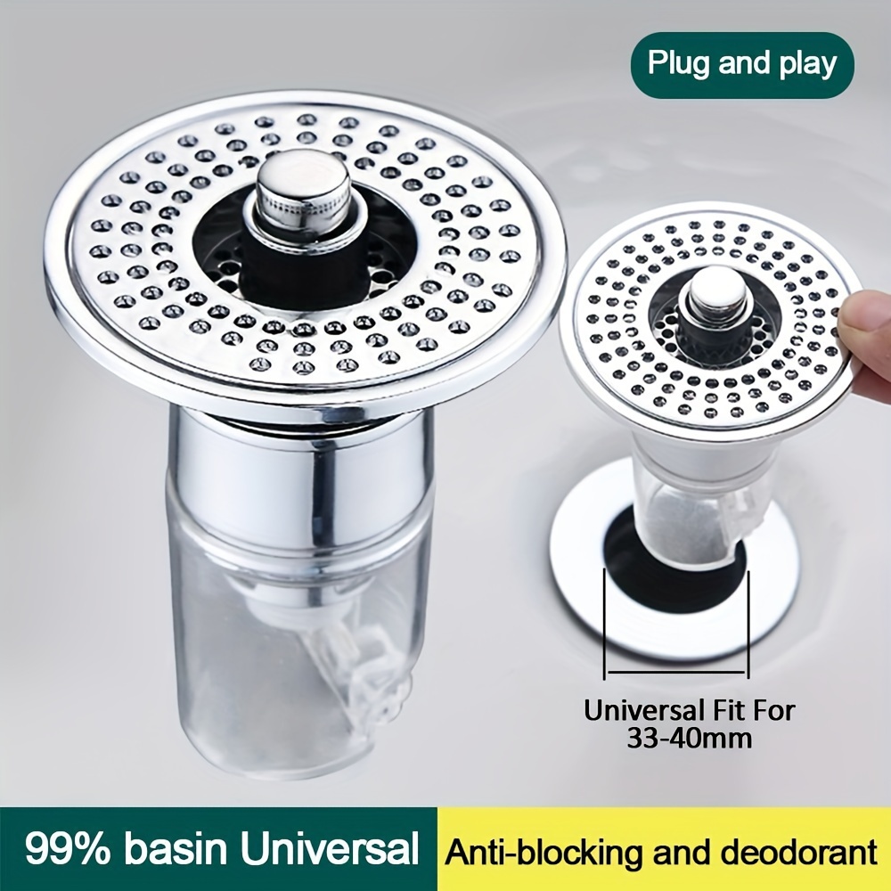 4 Pcs Sink Bath Plug Rubber Kitchen Bathroom Laundry Stick Waterstop Seal  With Hanging Ring