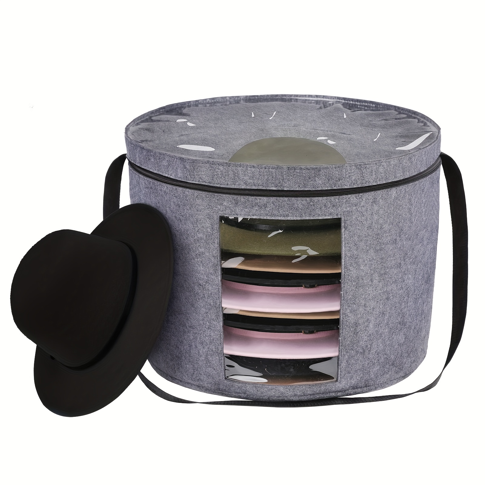 Round Hat Box For Travel And Storage Hat Organizer For Women - Temu