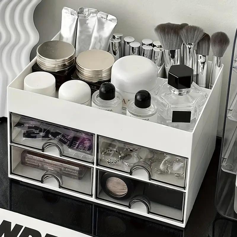  Organizador de brochas de maquillaje, 3 compartimentos,  organizador de almacenamiento de cosméticos de acrílico transparente para  tocador, baño, oficina, suministros de cocina y más : Belleza y Cuidado  Personal