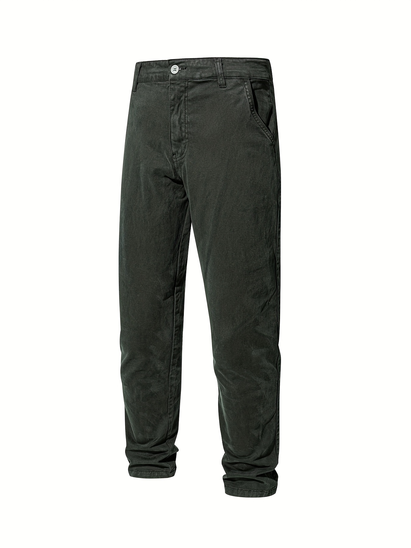 Men's Plain Black Double Sided Large Pocket Cargo Pants - Temu