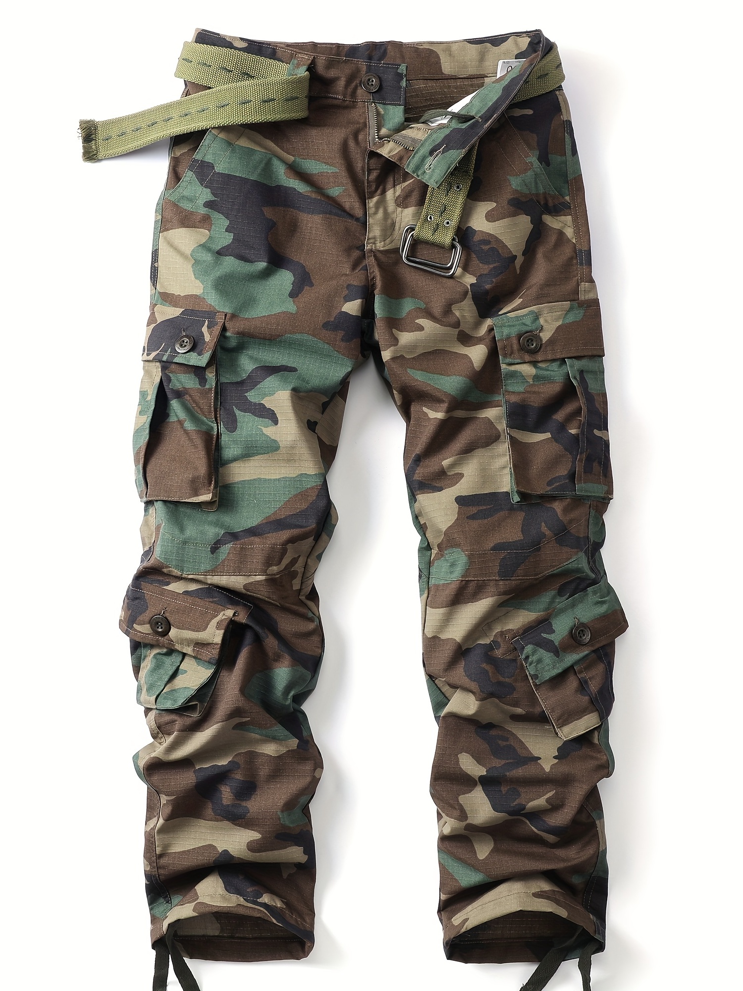 Pantalones cargo clásicos de camuflaje para mujer, cintura alta, pierna  recta, pantalones de combate militar, pantalones cargo de camuflaje con