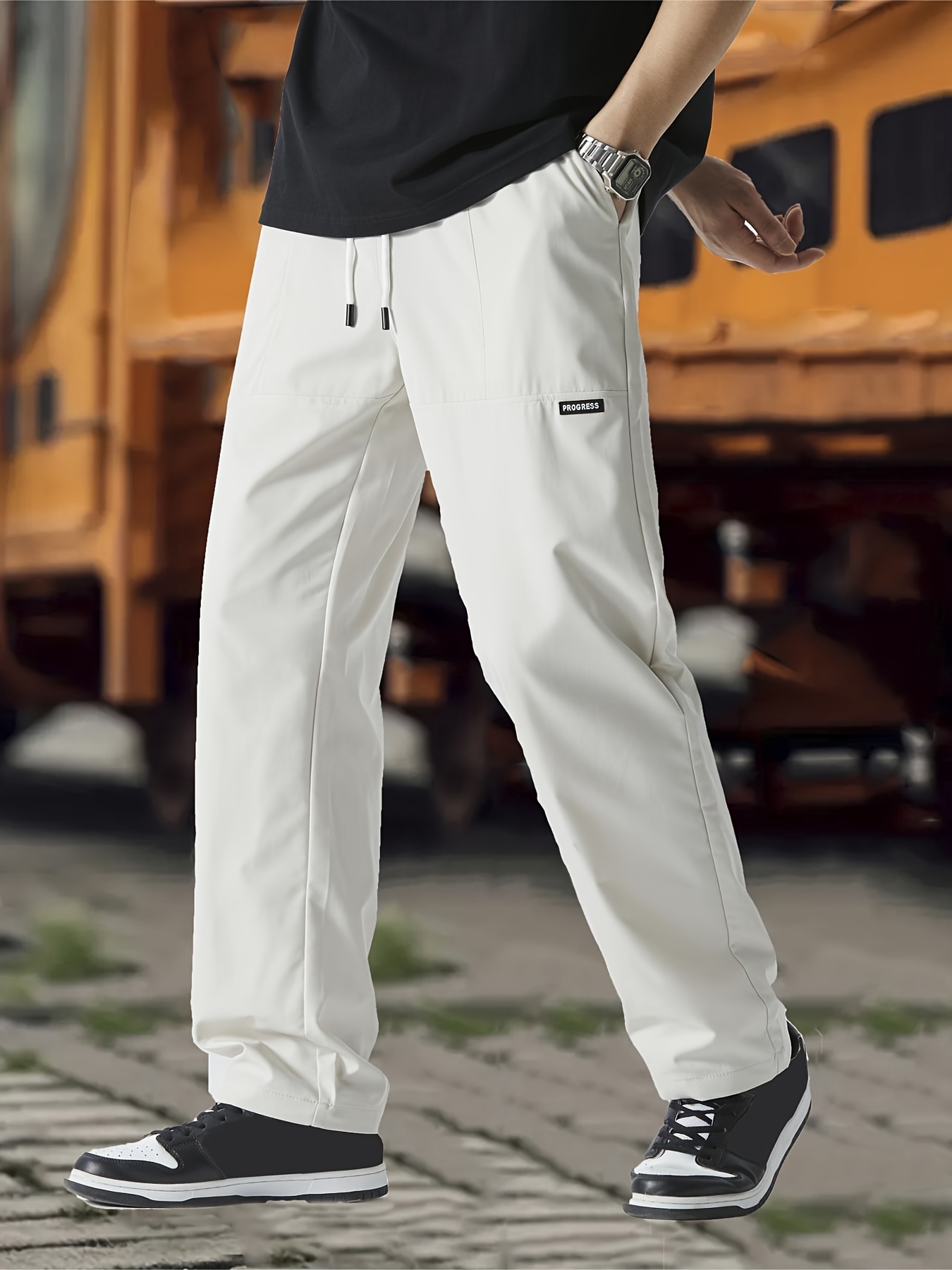 Men's Business Casual Pants Straight Leg Slim Stretch Trousers