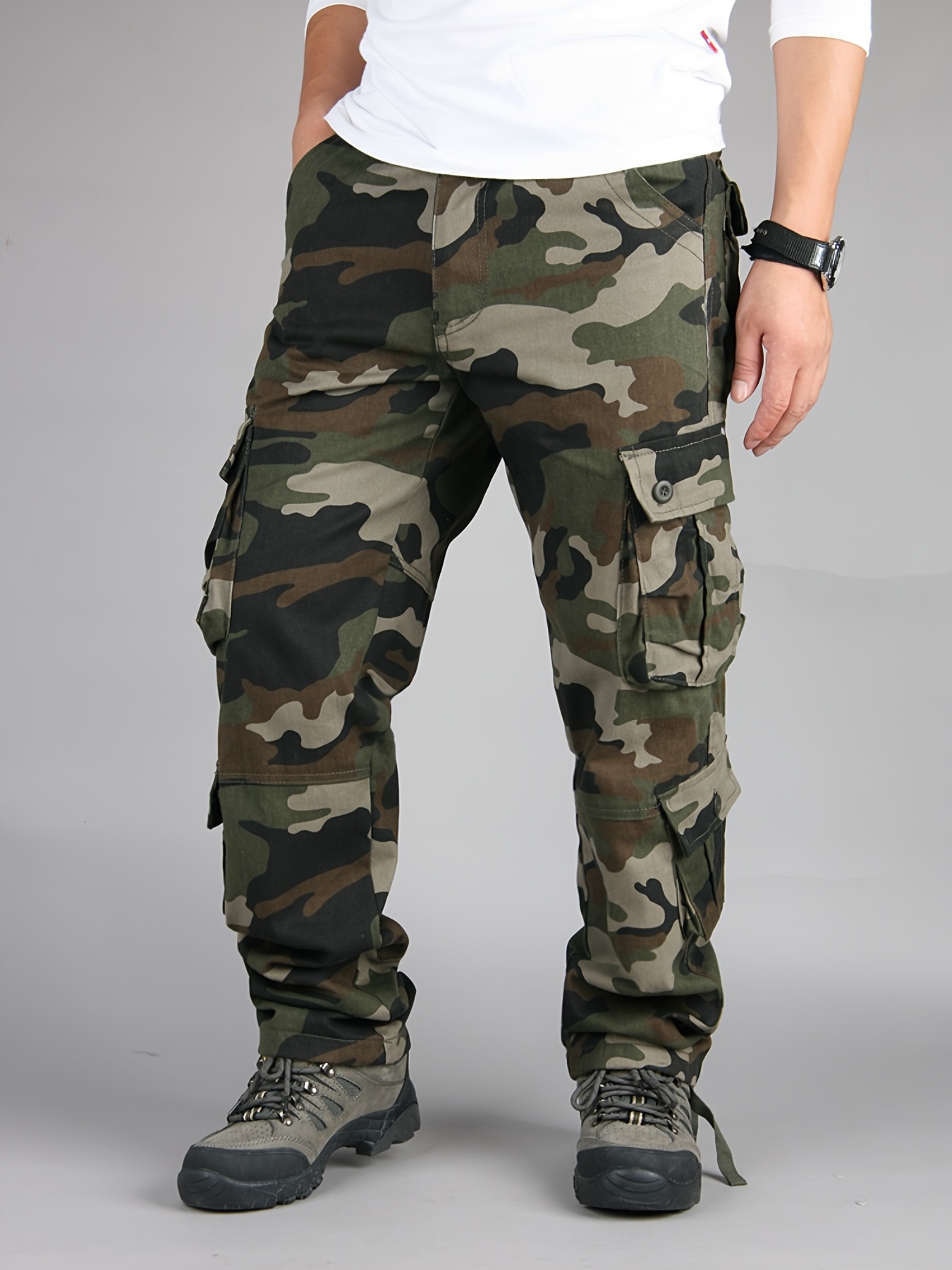  Pantalones militares de combate para mujer, pantalones  casuales, pantalones de camuflaje camuflaje para mujer, pantalones  holgados, Blanco, S : Ropa, Zapatos y Joyería