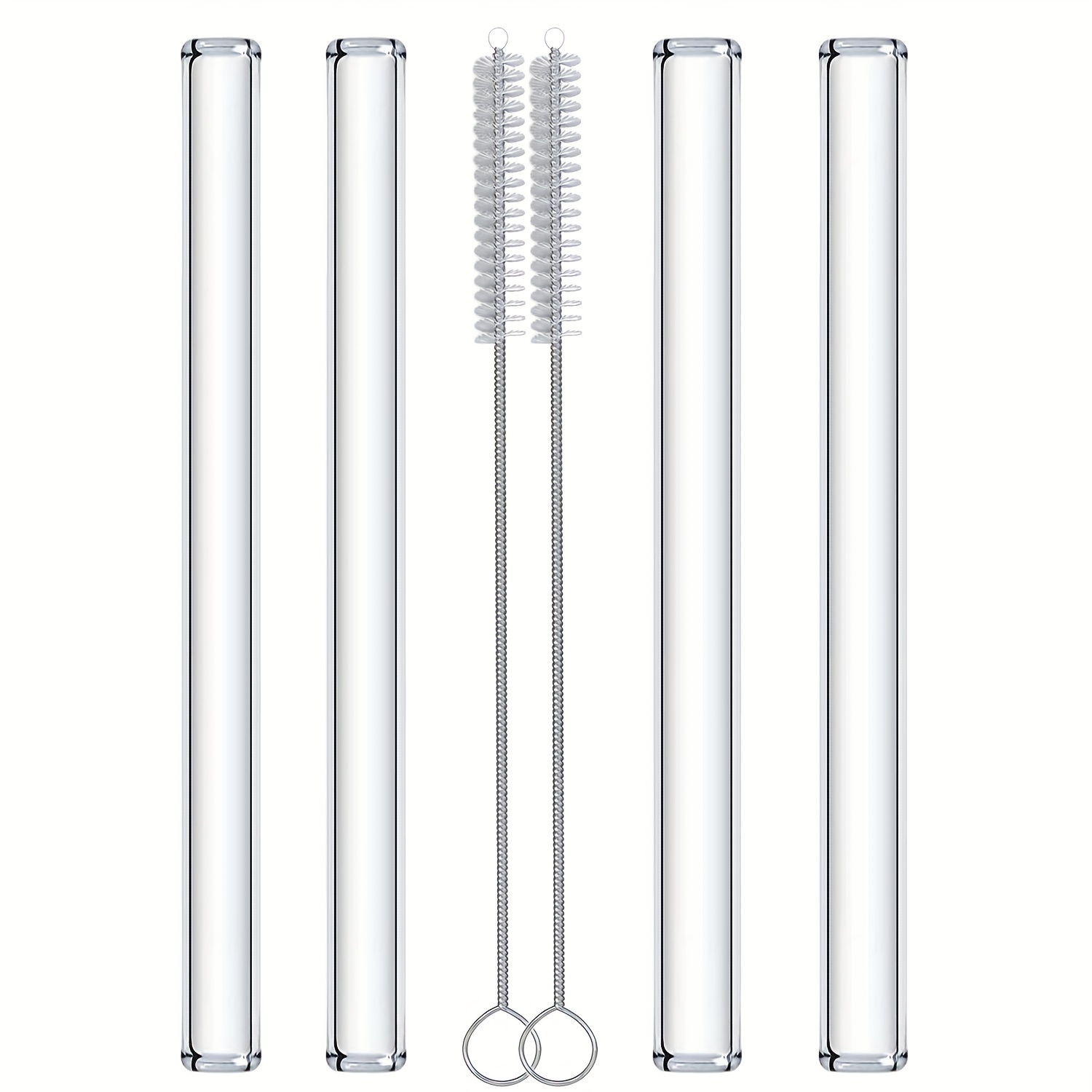 50pcs Reusable Glass Straws Straight / Bent Straw Eco-Friendly