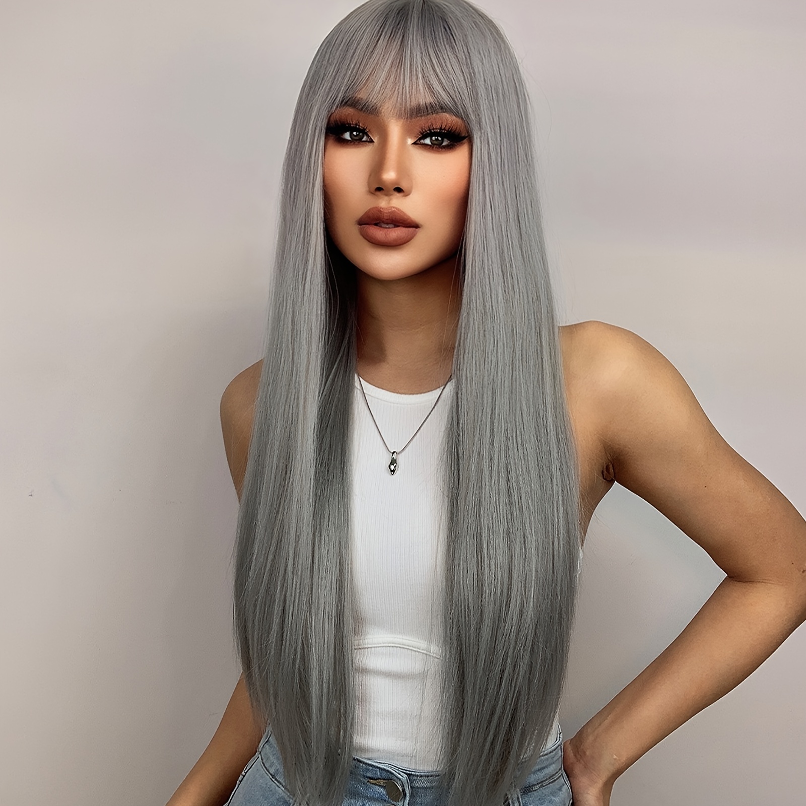 Full lace gray on sale wigs