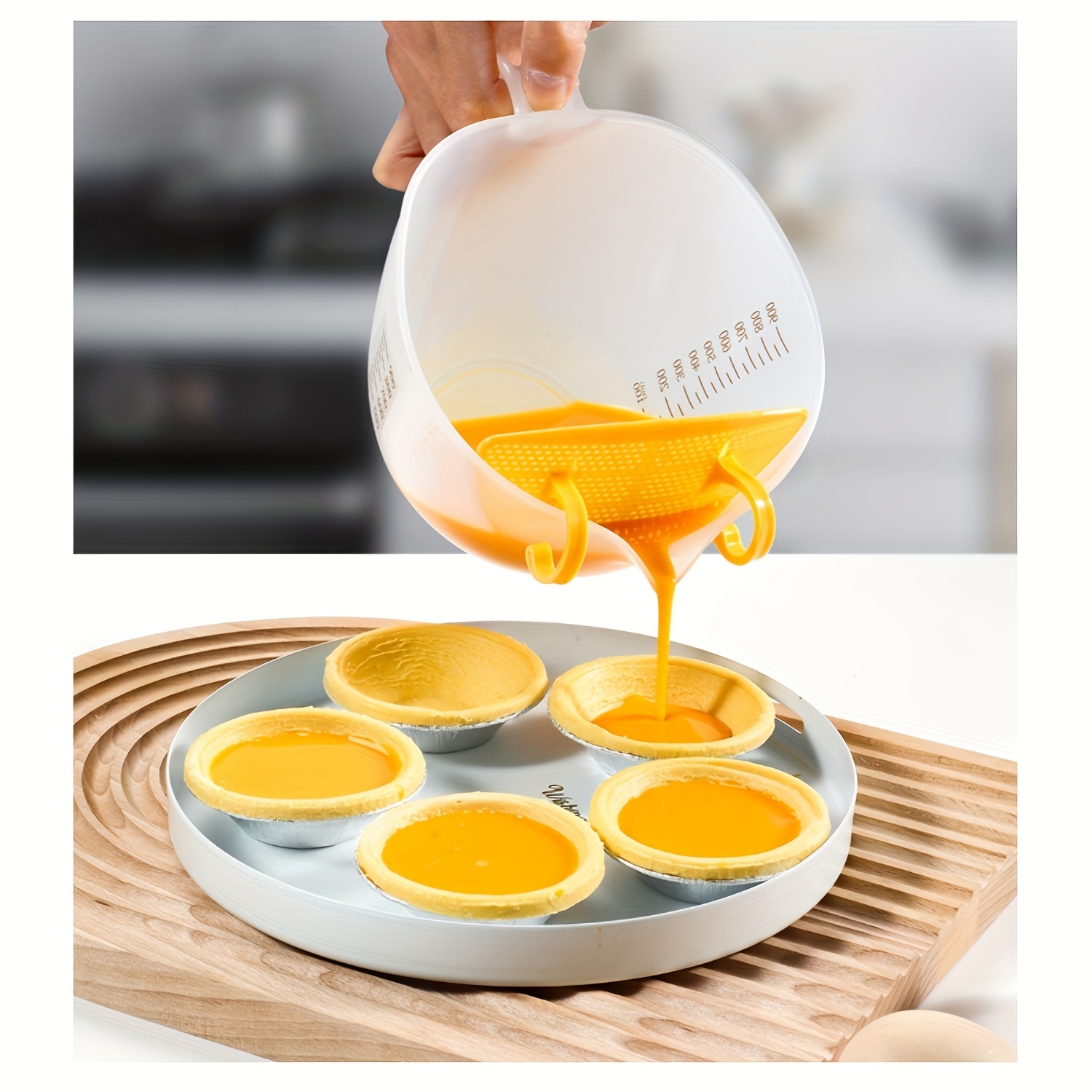 Egg Liquid Measuring Bowl Filter Measuring Cups, Liquid Measuring Cups, Egg  Filter, Large Capacity Transparent Stirring Egg Strainer Bowl With  Ergonomic Handle, Kitchen Supplies - Temu