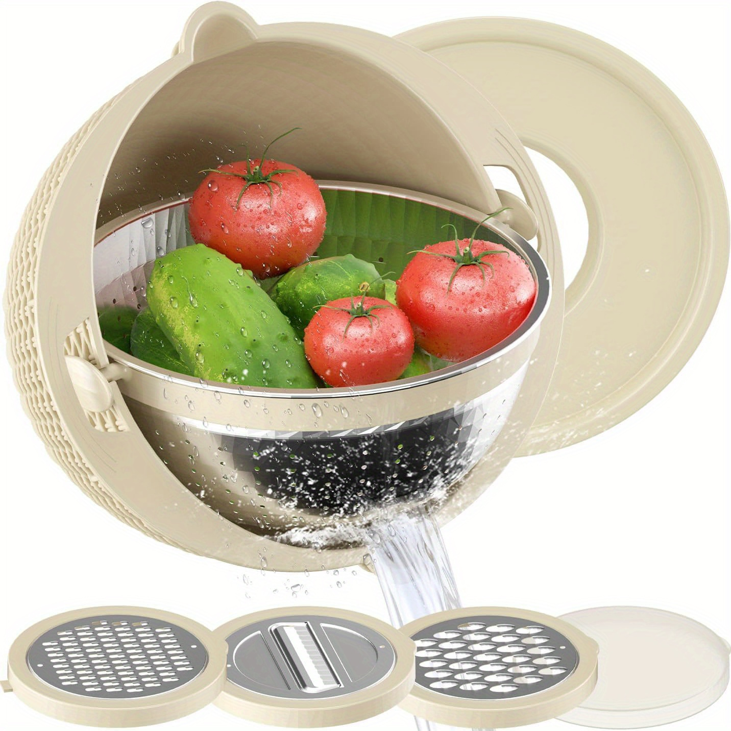 Single Serve Small Salad Spinner - Mini Prep Lettuce Spinner and Dryer With  Measuring Cup - Collander with Fruit and Vegetable Washing Basket Bowl