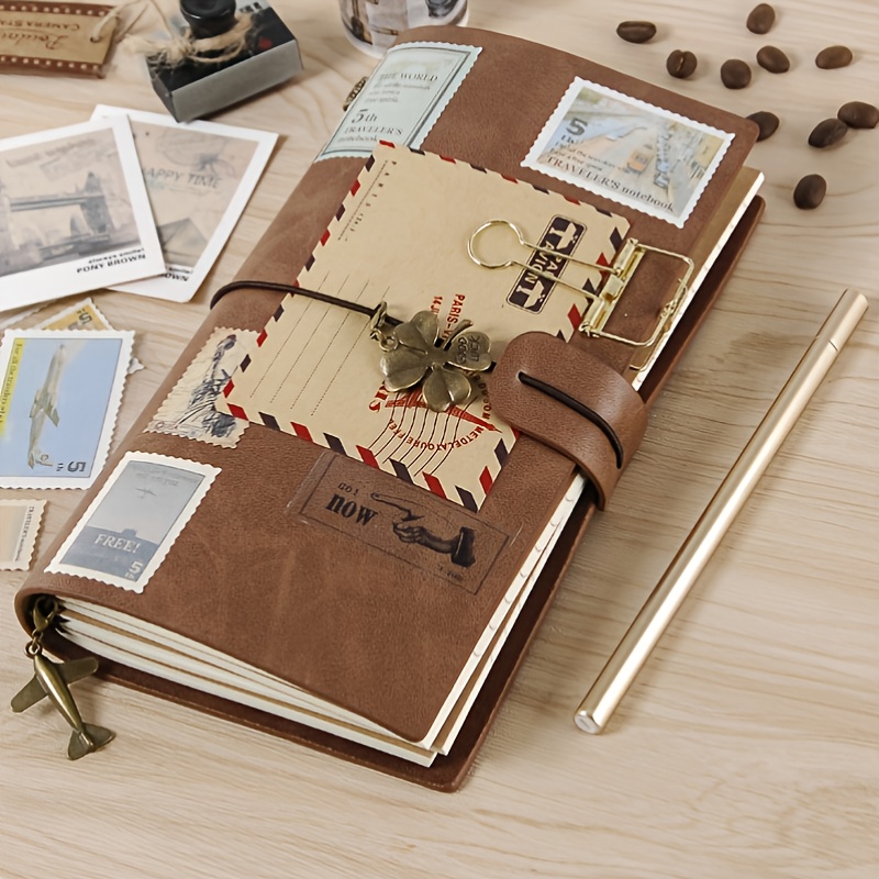 Vintage Faux Leather Sketch Book Handmade Journal Notebook - Temu