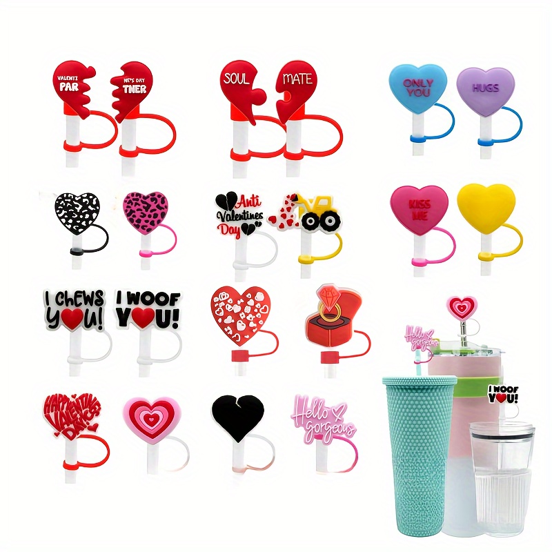 LOMILD 6pcs 0.4inch Cute Silicone Straw Covers Cap For Stanley Tumblers,  Dust-Proof Drinking Straw Reusable Straw Tips Covers For Stanley 40oz