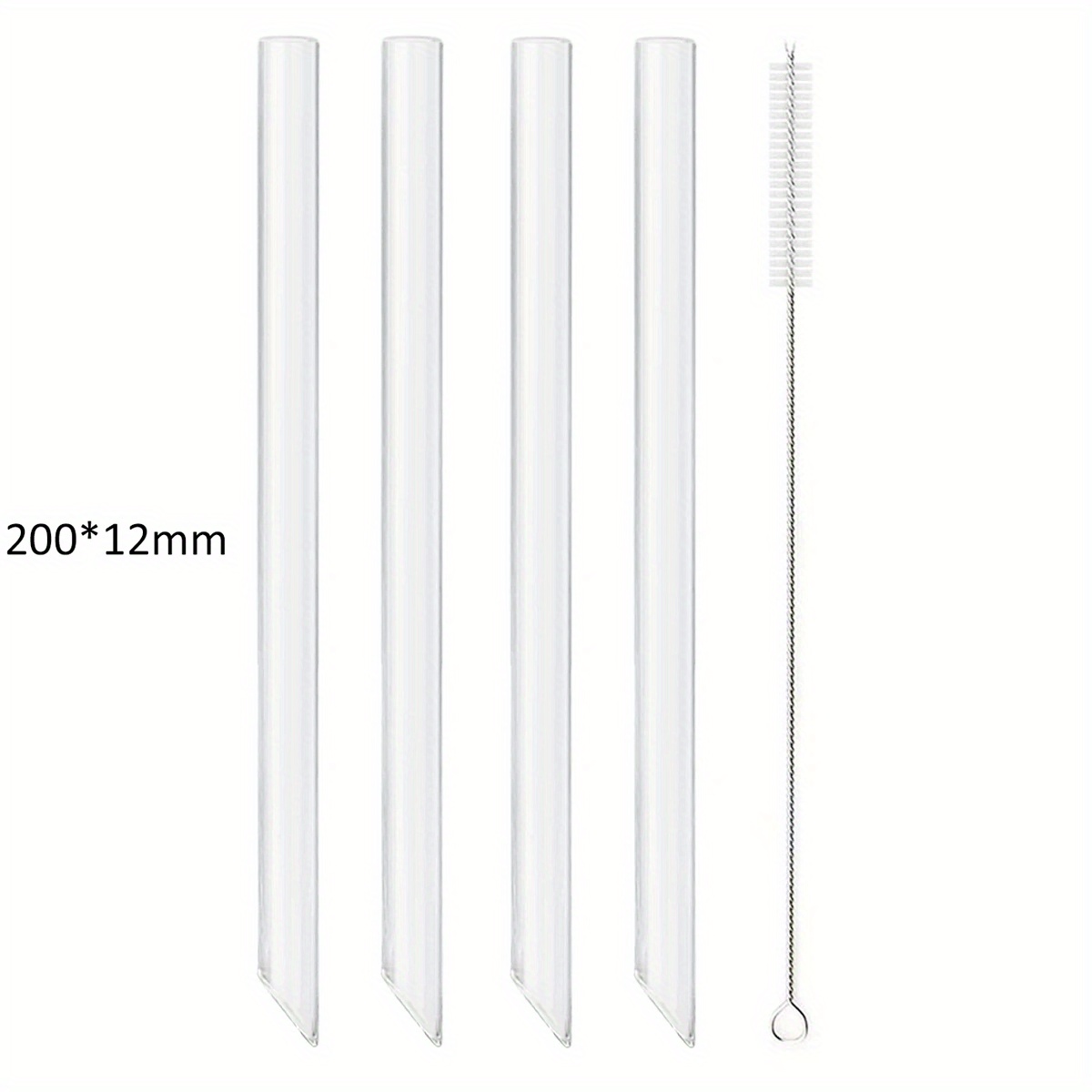 High Borosilicate Glass Drinking Straws Reusable Bar Tool for