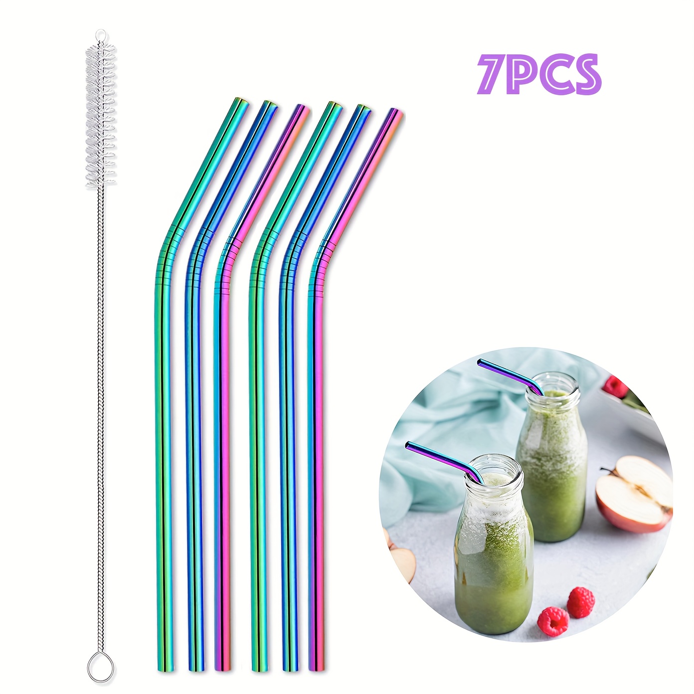 4 Pack Portable Reusable Metal Straw Collapsible Stainless Steel Drinking  Straw Telescopic Straw to Drink Water Smoothie with Aluminum Key-chain Case