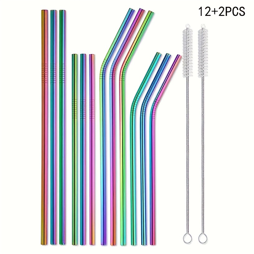 Pink Heart Shaped Reusable Straw Reusable Straw Rainbow Heart Stainless  Steel Straw Reus Straw Rainbow Stainless Tumblers Steel Straws 