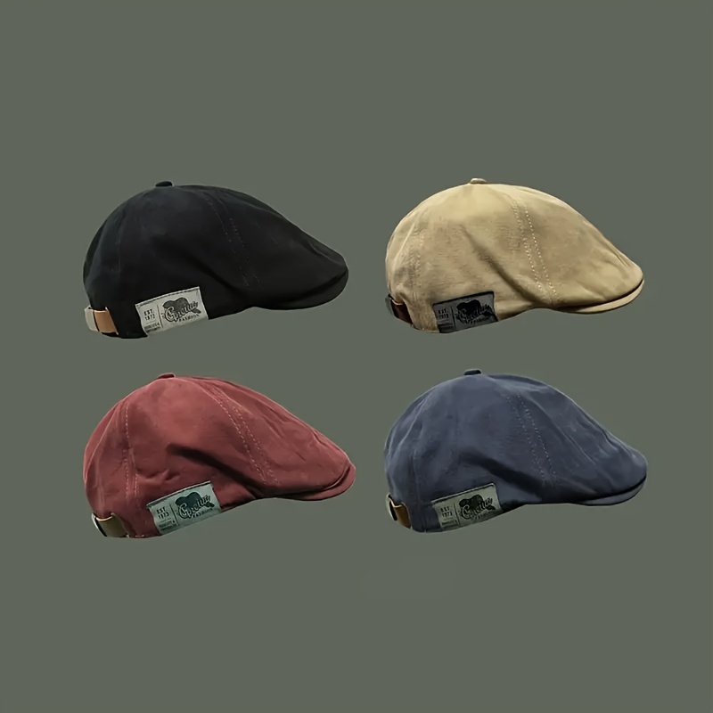  Boinas de estilo francés para hombre, gorra de periódico  militar, de algodón, color puro, boinas unisex, Negro - : Ropa, Zapatos y  Joyería