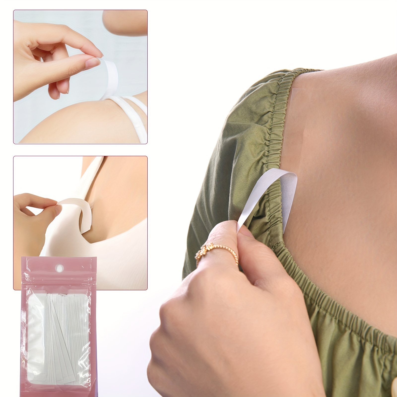 36pcs/bag Women's Disposable Anti-light Tack Double-sided Adhesive Bra  Invisible Tape, Sensitive Skin Friendly