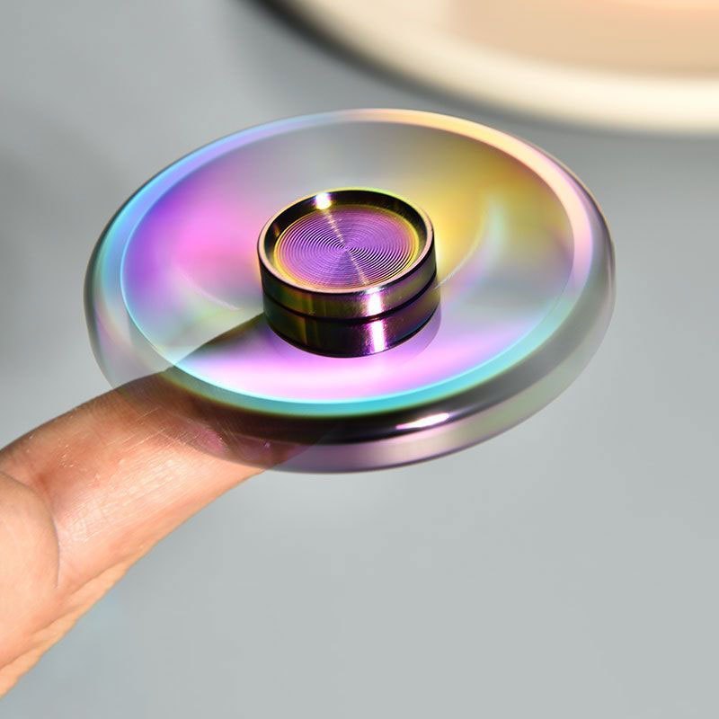 fidget spinner metal bronze round colors style stress reliever cool