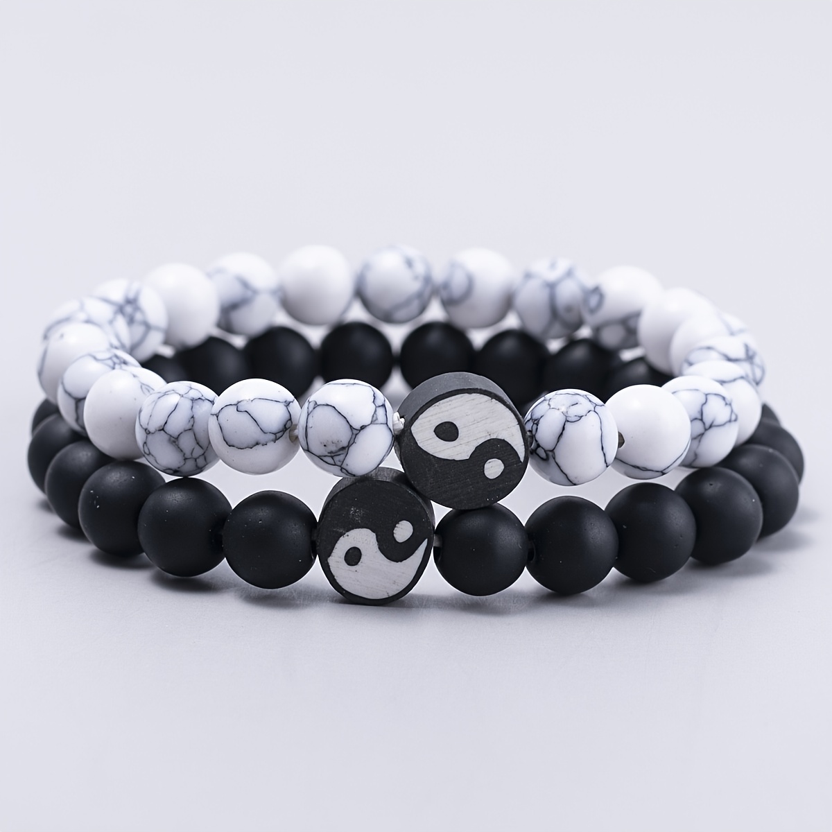 Bracelets For Men Black And White - Temu