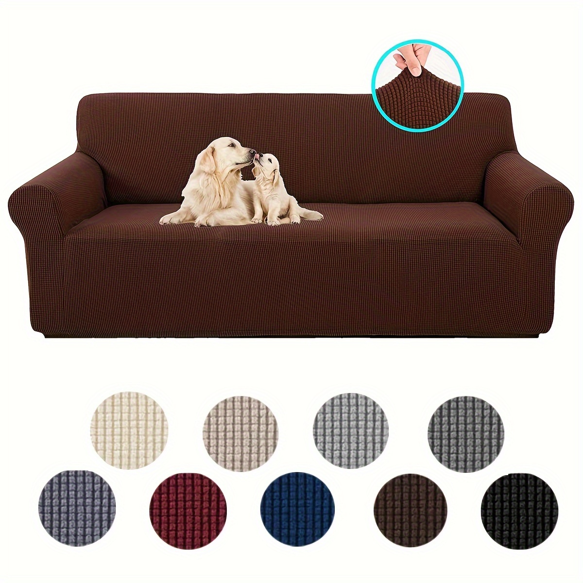 Funda impermeable para sofá de 2 plazas, suave, lavable, con bolsillos y  correas elásticas antideslizantes, protector grueso de muebles (sofá  biplaza