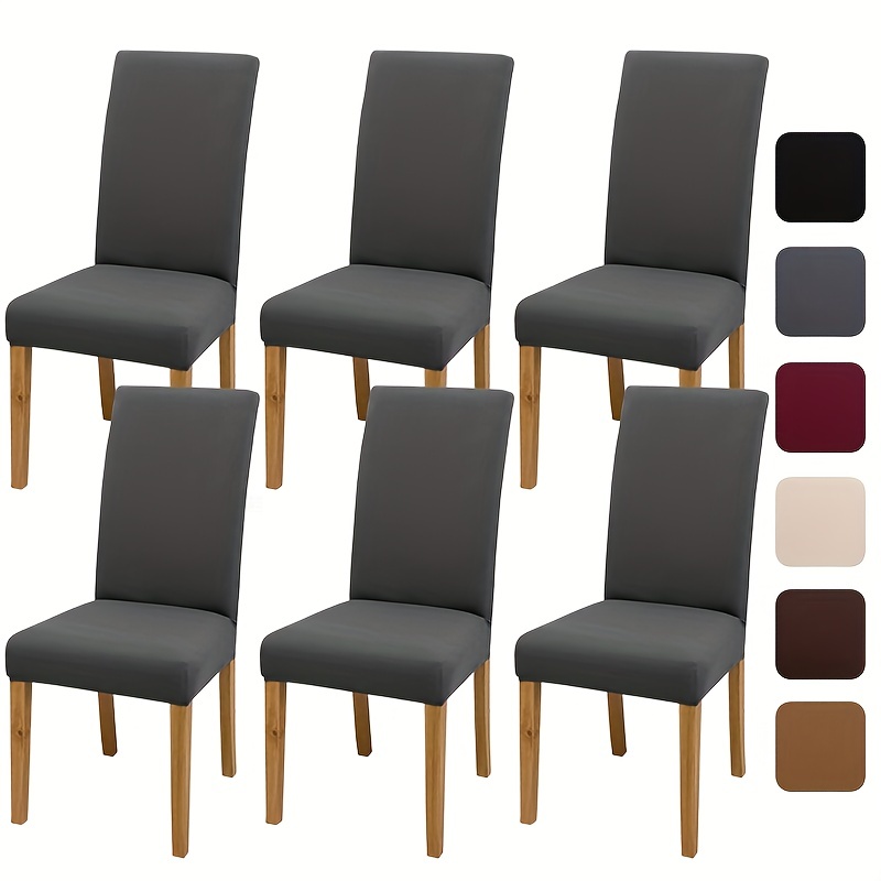 Fundas de asiento para sillas de comedor, Fundas de asiento elásticas  impresas para sillas (juego de 2/4/6, extraíble y lavable, tapizadas,  fundas de