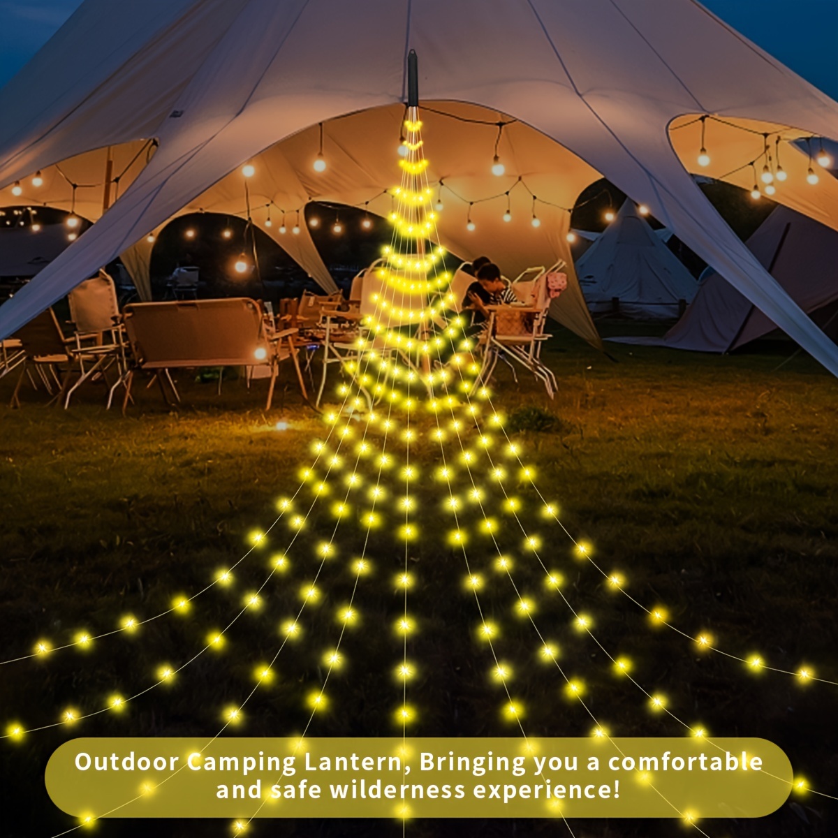 Outdoor Christmas Star String Lights, Smart RGB Waterfall Tree String Light  with APP Remote Control, DIY Modes Dimmable Timer Music Sync Shooting Star