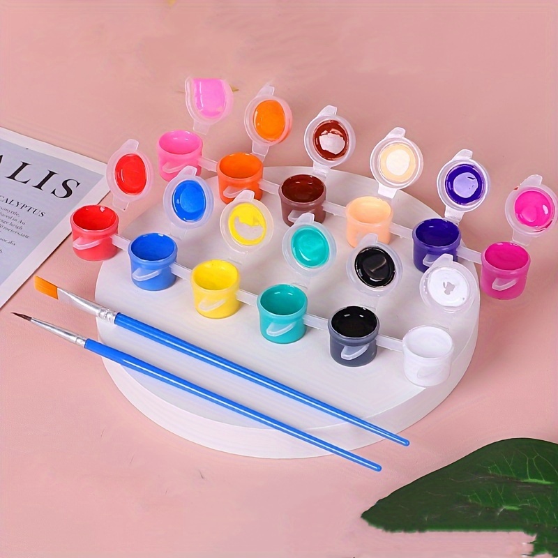 6 PCS Mini Paint Set,Kids Paint Bulk Set,Washable Acrylic Paint Strips Set  for Kids & Adults,12 Filled Paint Strips in 12 Colors,12 Brushes 6 Mixing