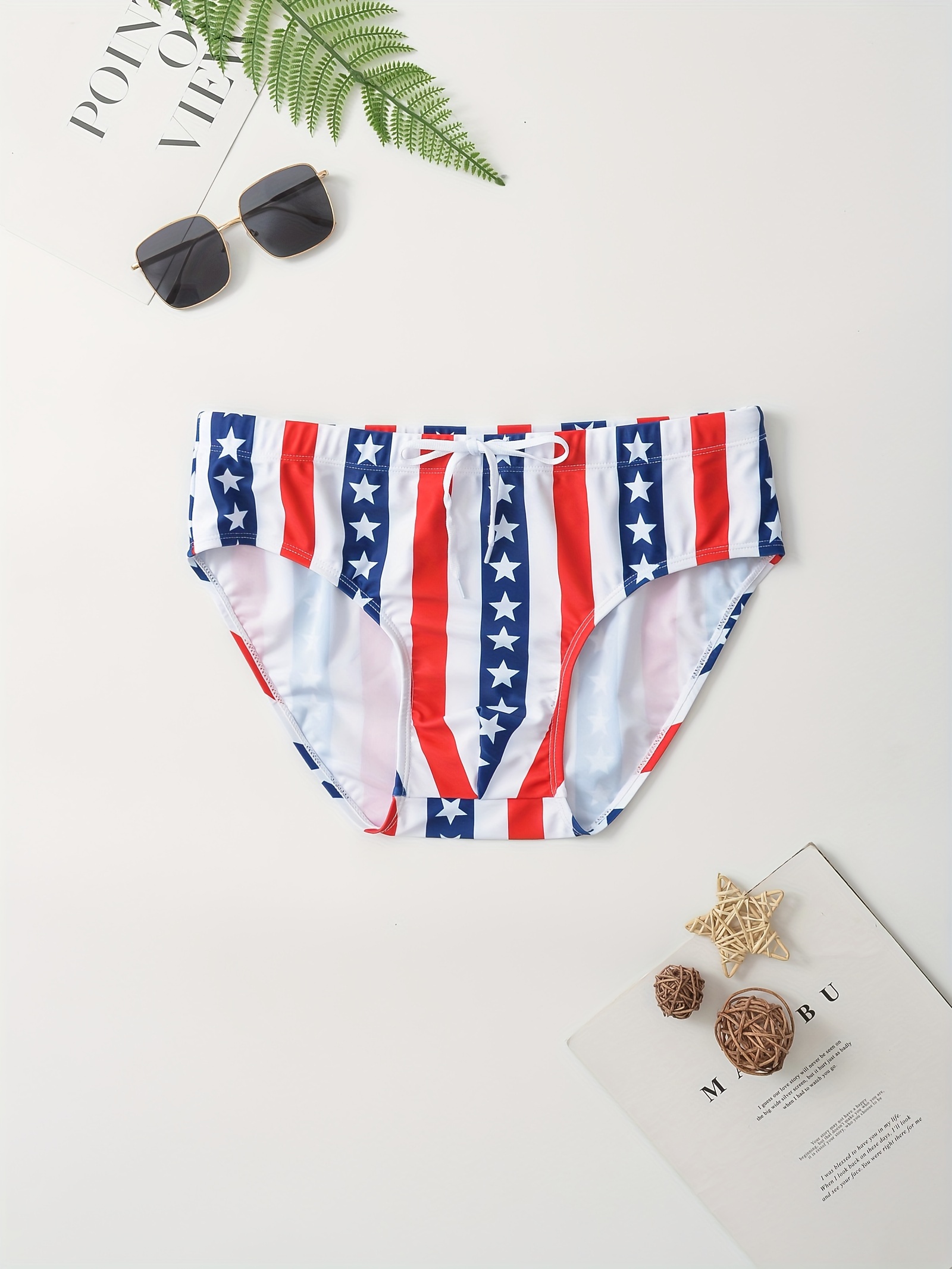 Men's National Flag Series Thong Swimsuit Summer Beach - Temu Canada