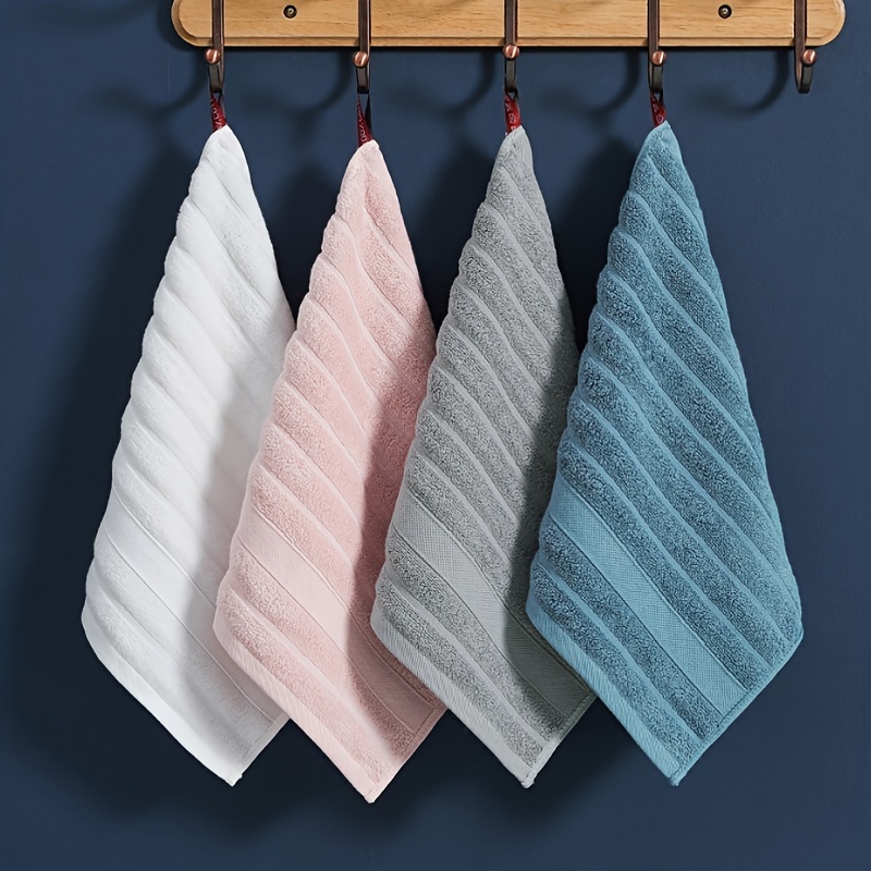 4 toallas pequeñas de secado rápido, muy absorbentes, suaves al tacto,  toallas faciales de franela de calidad prémium, color gris
