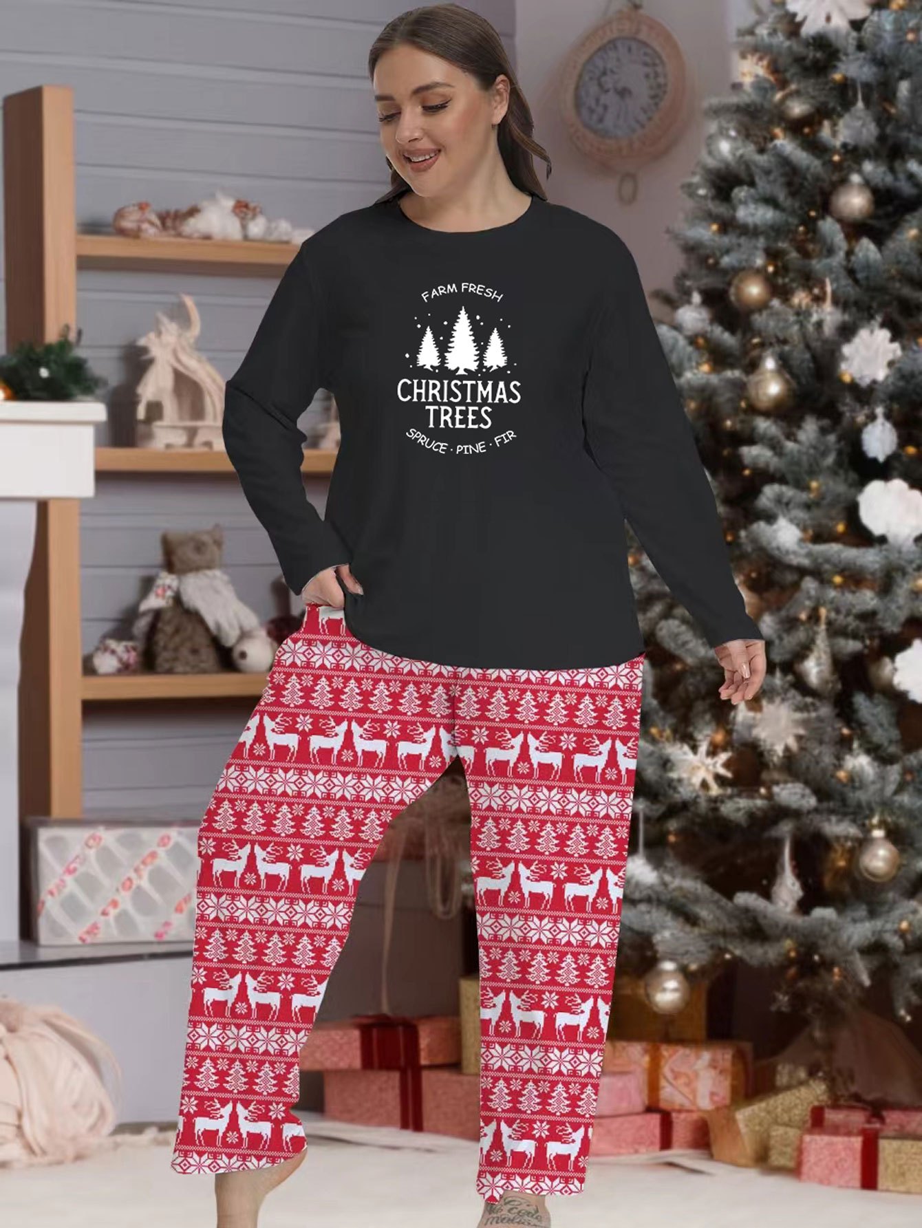 Christmas Pajamas Plus Sizes - Temu