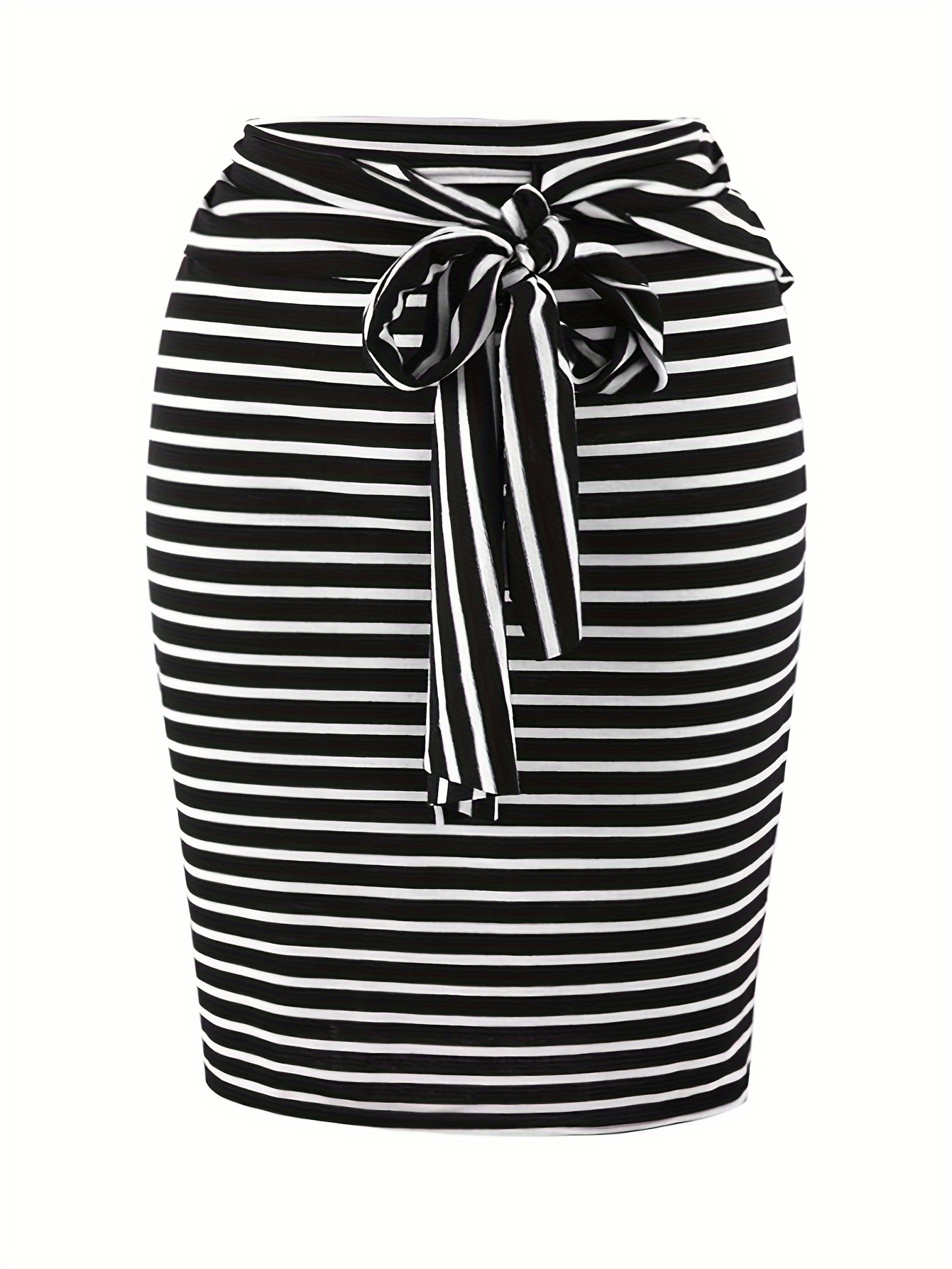 Colorblock Striped Two-piece Set * Collar Short Sleeve Crop Top &  Asymmetrical Hem Skirt Outfits, Women's Clothing