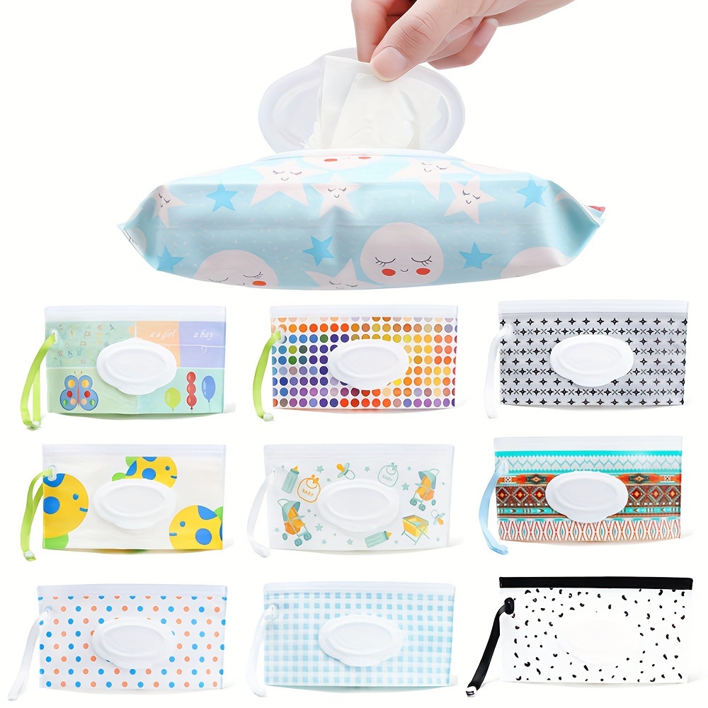 Dispensador de toallitas para bebé, caja reutilizable para toallitas  húmedas y bolsa portátil para toallitas húmedas, contenedor recargable con  tapa
